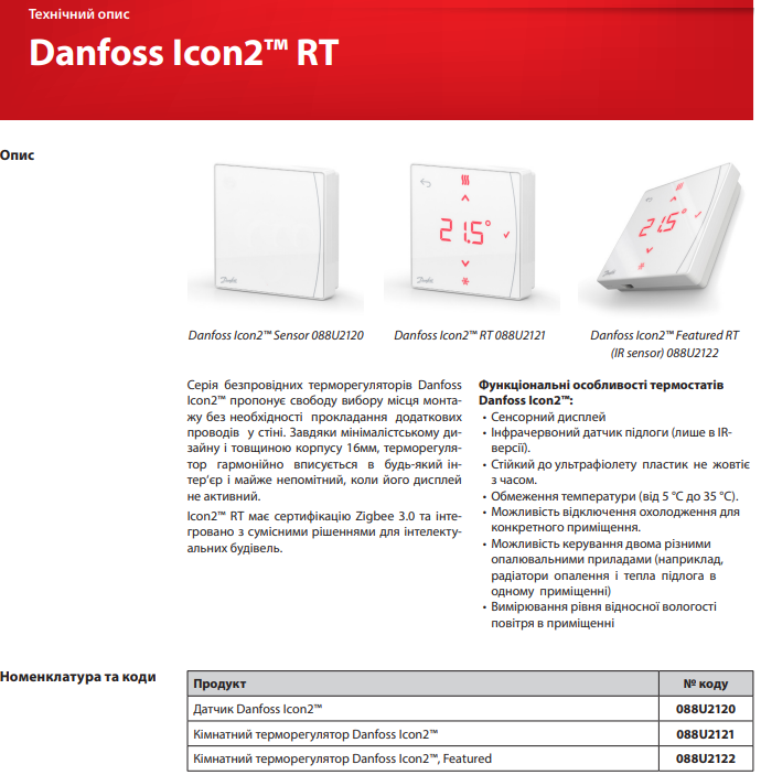 Терморегулятор беспроводной комнатный с дисплеем Danfoss Icon2 RT (088U2121) - фото 3 Терморегулятор беспроводной комнатный с дисплеем Danfoss Icon2 RT (088U2121) - фото 3