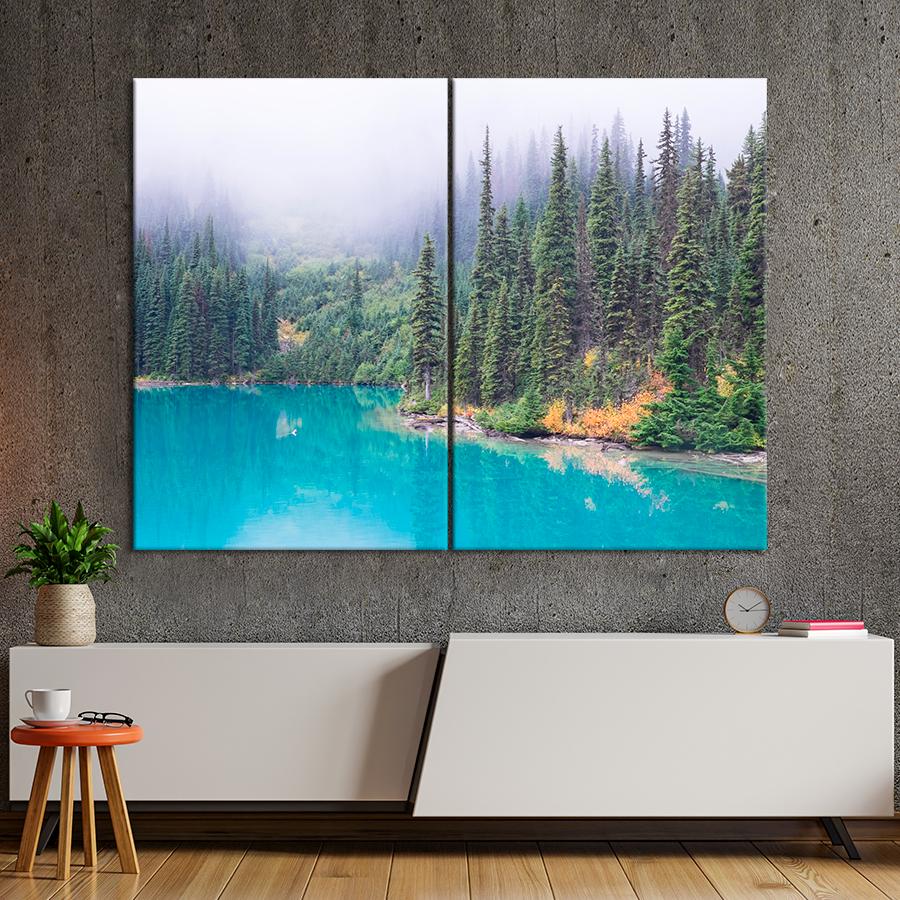 Картина природа Лазурное озеро в Джоффр Лейкс Парке 111x81 см (A1108-2)