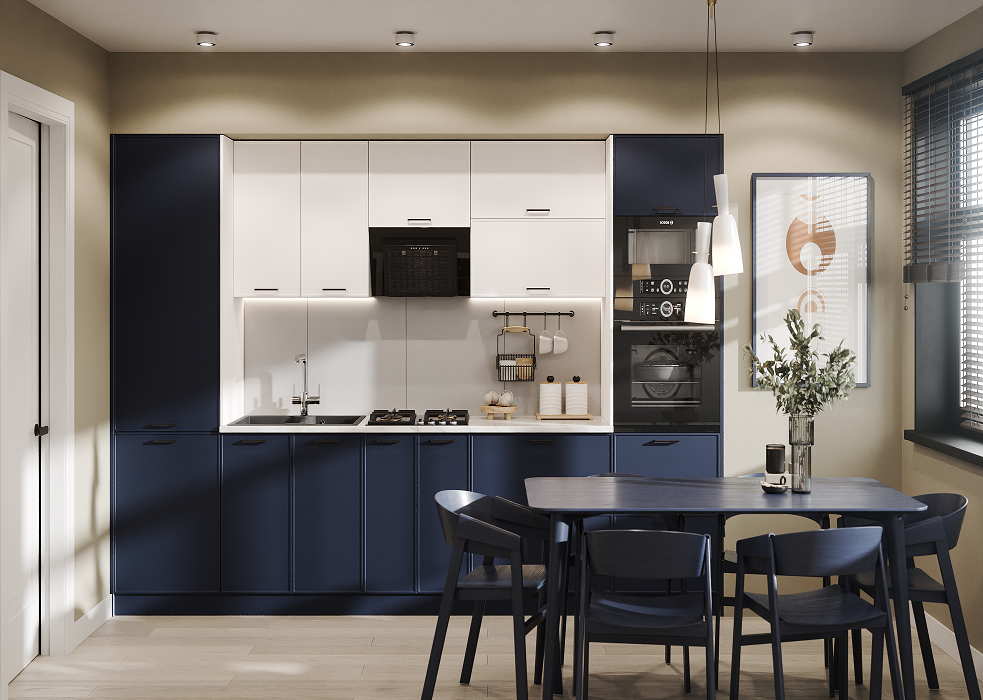 Кухня модульная Ariel Синий/Белый