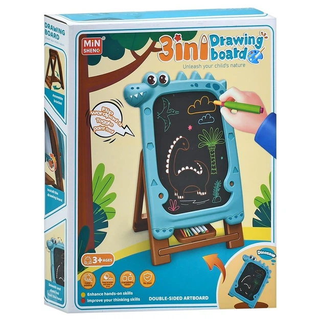 Мольберт 2в1 Limo Toy 819-25M двухсторонняя доска для рисования с аксессуарами Голубой (2678820652)