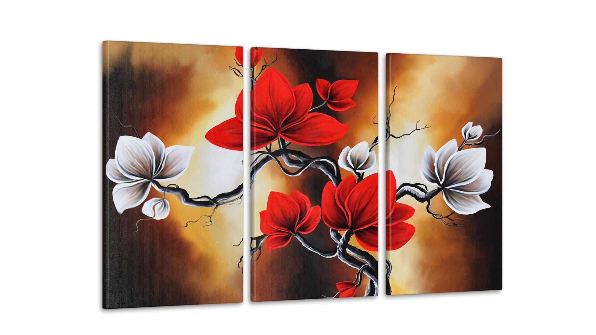 Модульная картина Абстракция Цветы 53x100 см (Art-156_3А)