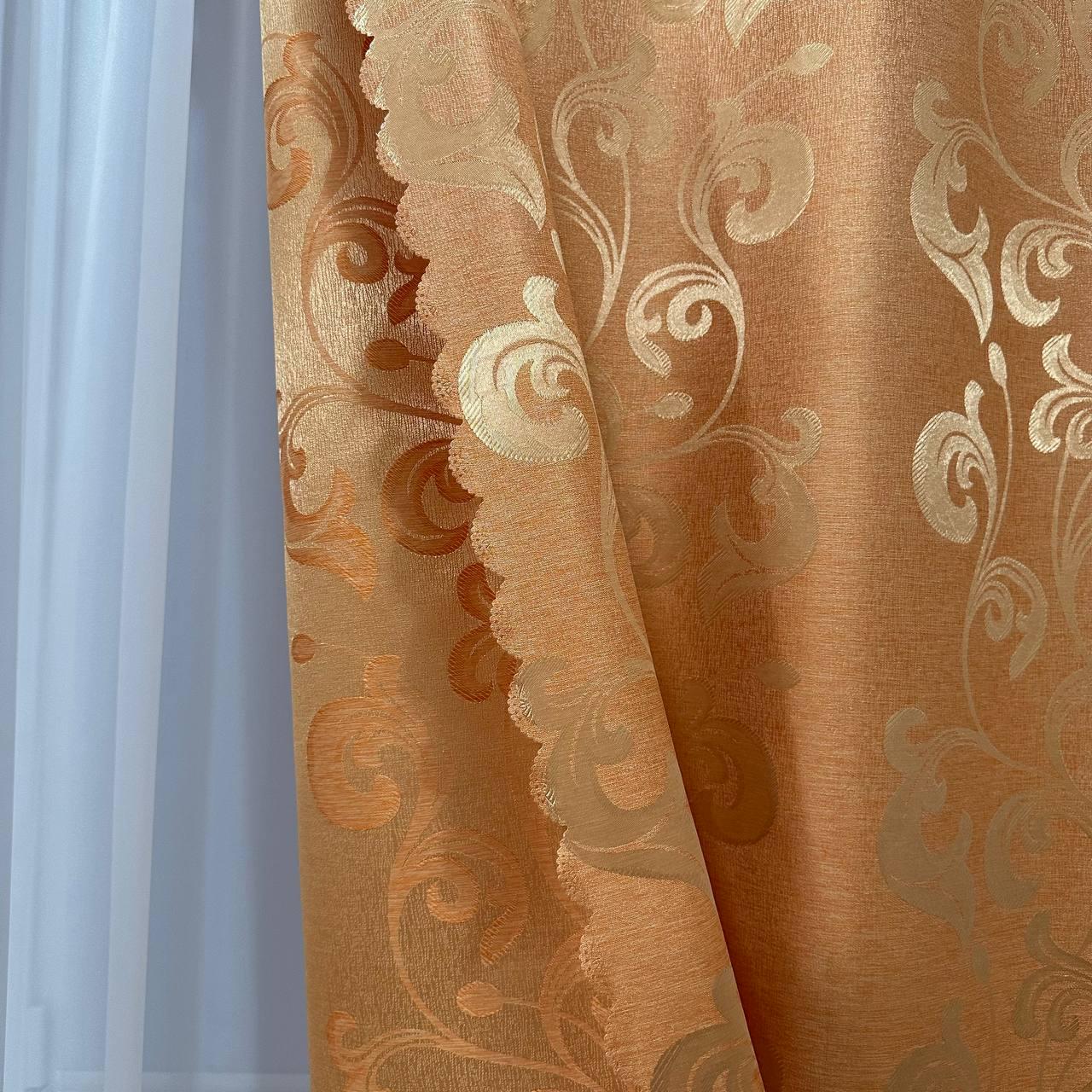 Штори Toscana жаккардові 1,5х2,7 м 2 шт. Персиковий - фото 10