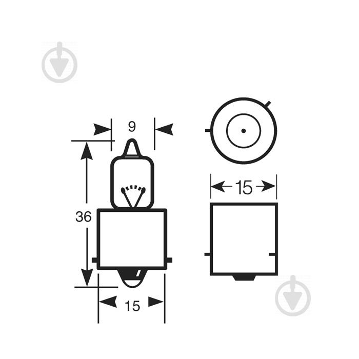 Автолампа ук. RING 795 12v 50w BA15S Halogen - фото 2