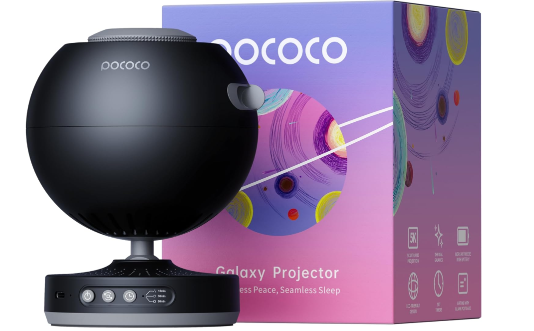Ночник-проектор звездного неба POCOCO Galaxy Star Projector с оптическими дисками LED Black (3135132642)