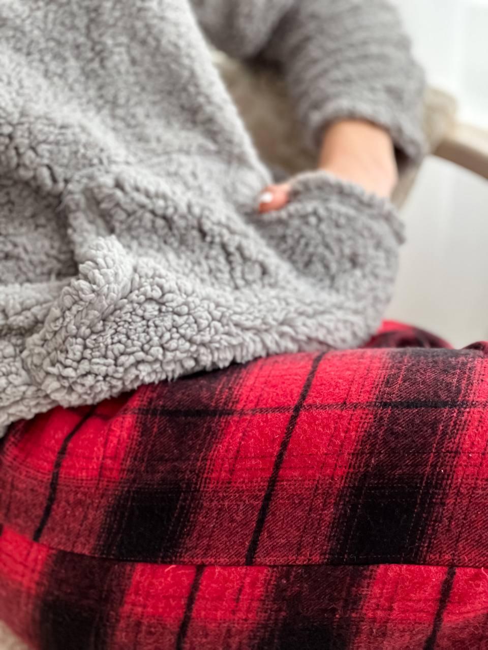 Пижама женская DO2167 на флисе с капюшоном XL Серый - фото 8