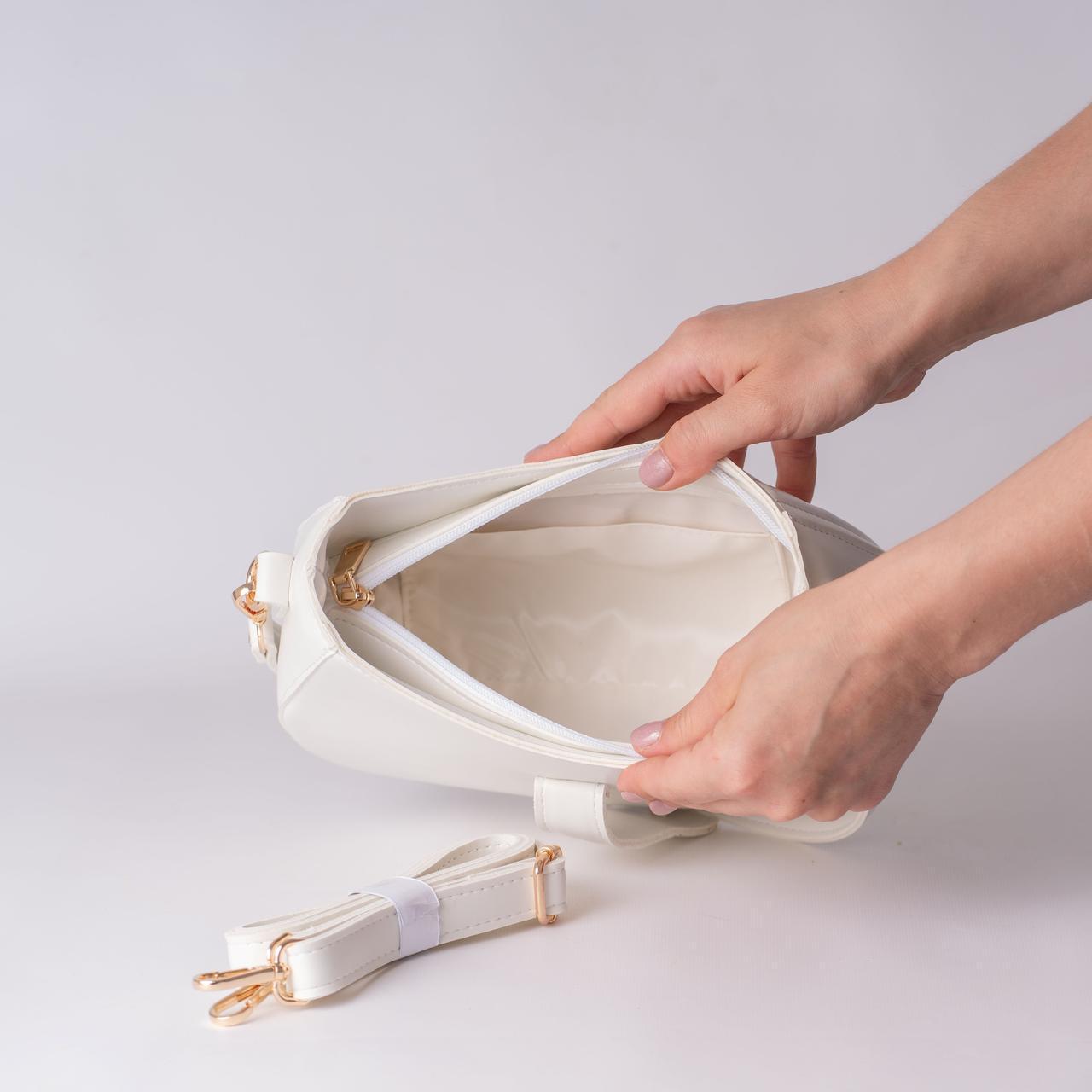 Сумка женская багет XENIA № 50-24 из эко-кожи Белый - фото 4 Сумка женская багет XENIA № 50-24 из эко-кожи Белый - фото 4