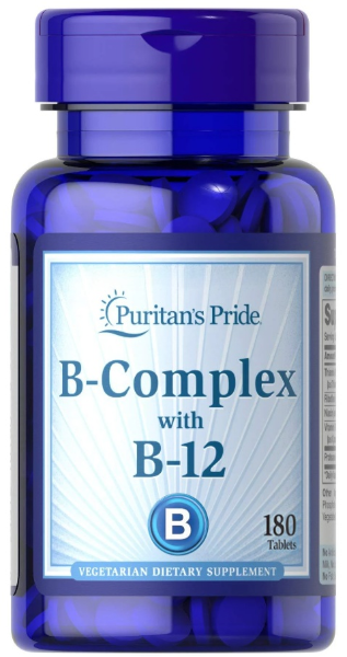 Комплекс витаминов группы В Puritans Pride Vitamin B-Complex and Vitamin B-12 180 таблеток