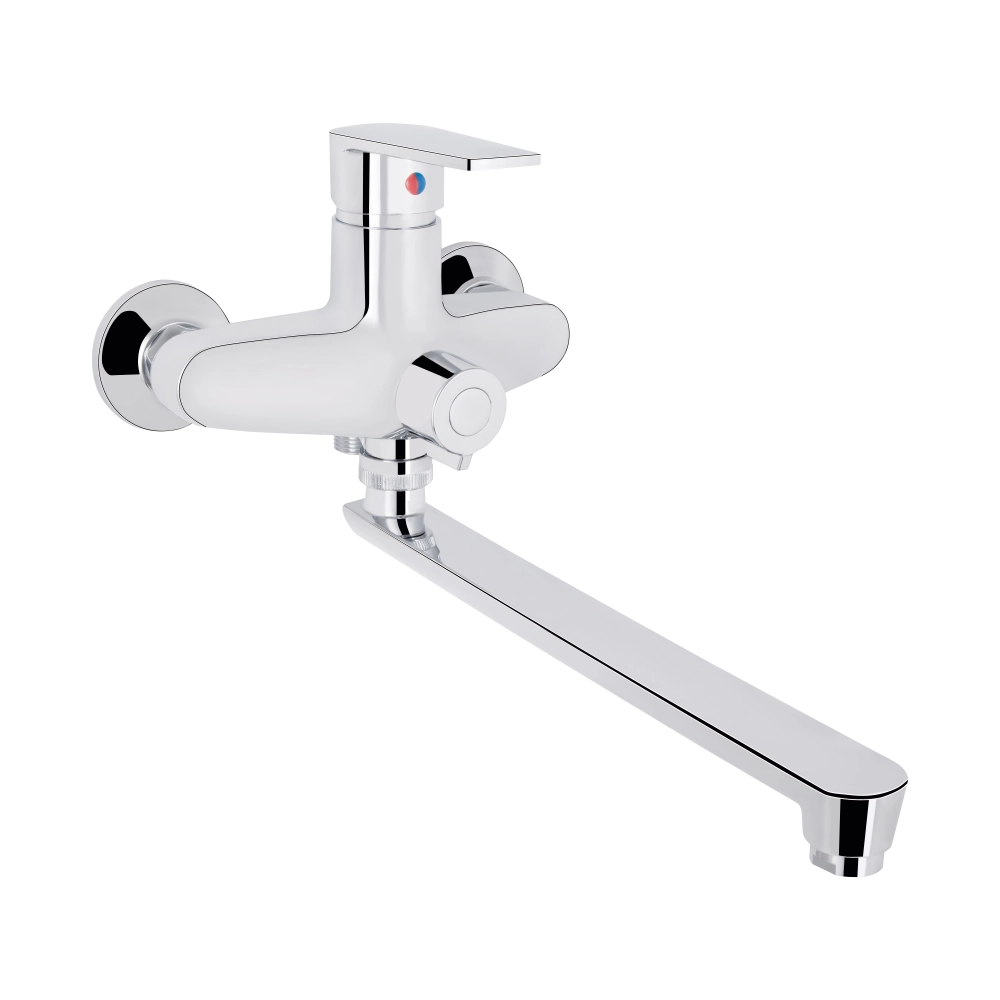 Змішувач для ванни Brinex 35W 005 k35 з довгим поворотним виливом Chrome (510395#)