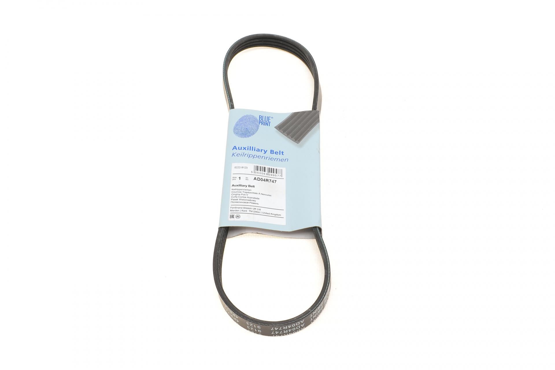 Ремень генератора BLUE PRINT для Fiat Bravo 1.4 95-01/Hyundai Atos Prime 1.0-1.1 99-/Kia Picanto 1.0-1.1 04- (AD04R747)