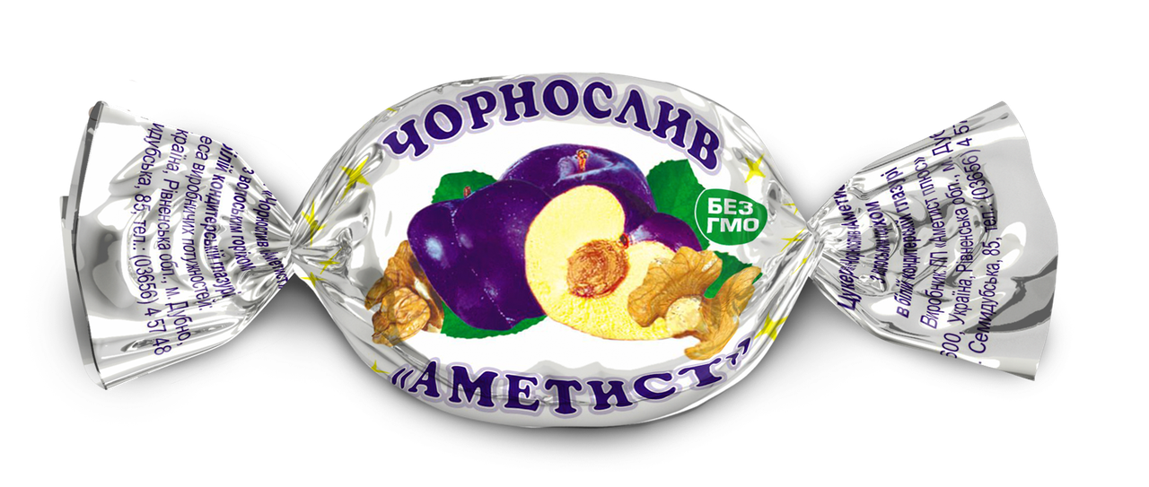 Цукерки Аметист Плюс Чорнослив в білій глазурі 500 г (213835)