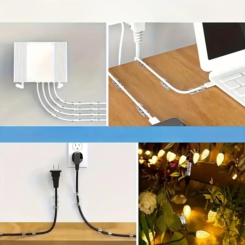 Держатель для проводов/кабеля/гирлянд на клейкой основе 20 шт. Прозрачный - фото 8