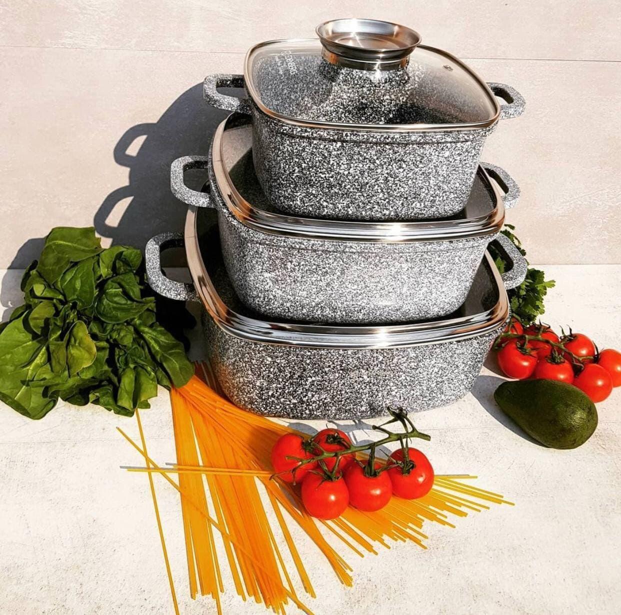 Набор котелков Edenberg с гранитным покрытием 6 пр. (EB-8030) - фото 3