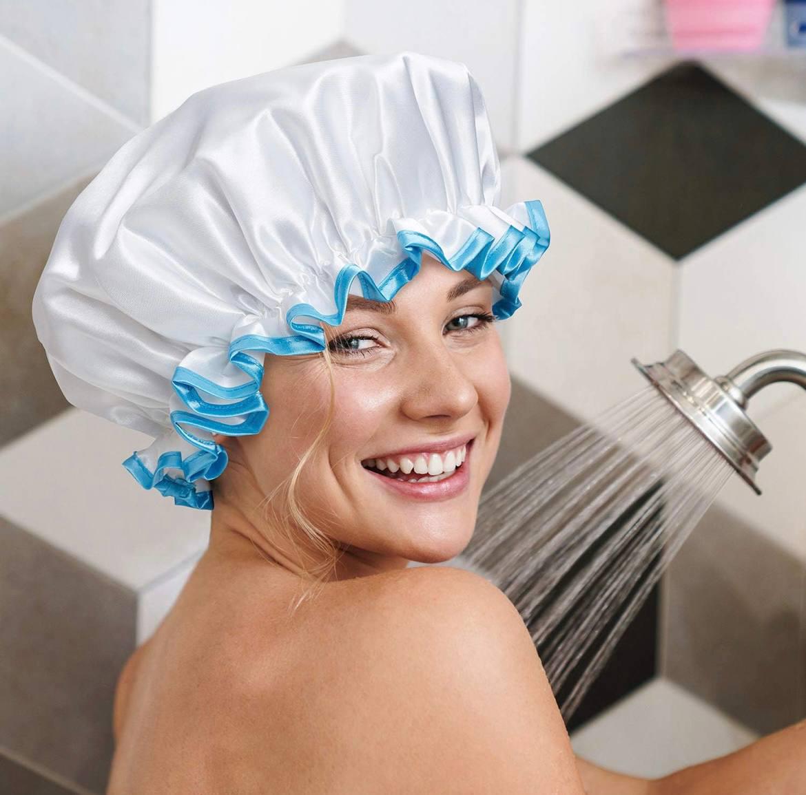 Шапочка для душа для длинных волос Белый