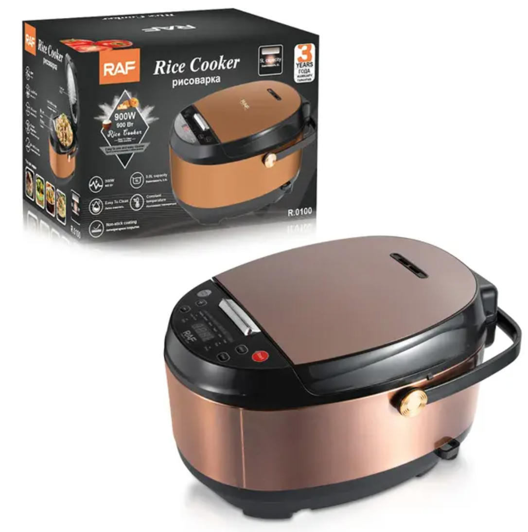 Мультиварка с фритюрницей RAF R0100 Multi Pro с LED дисплеем 900 Вт 5 л Черный (Jam7791)