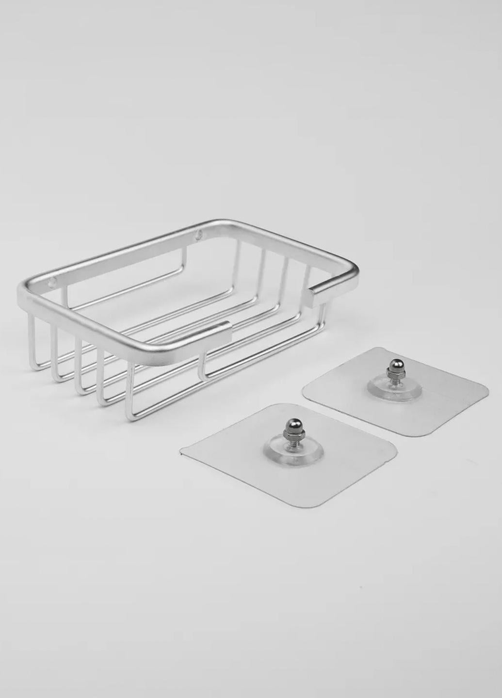 Мыльница настенная металлическая Good Idea с силиконовым отверстием 13х9х3 см Серый (2133211122)