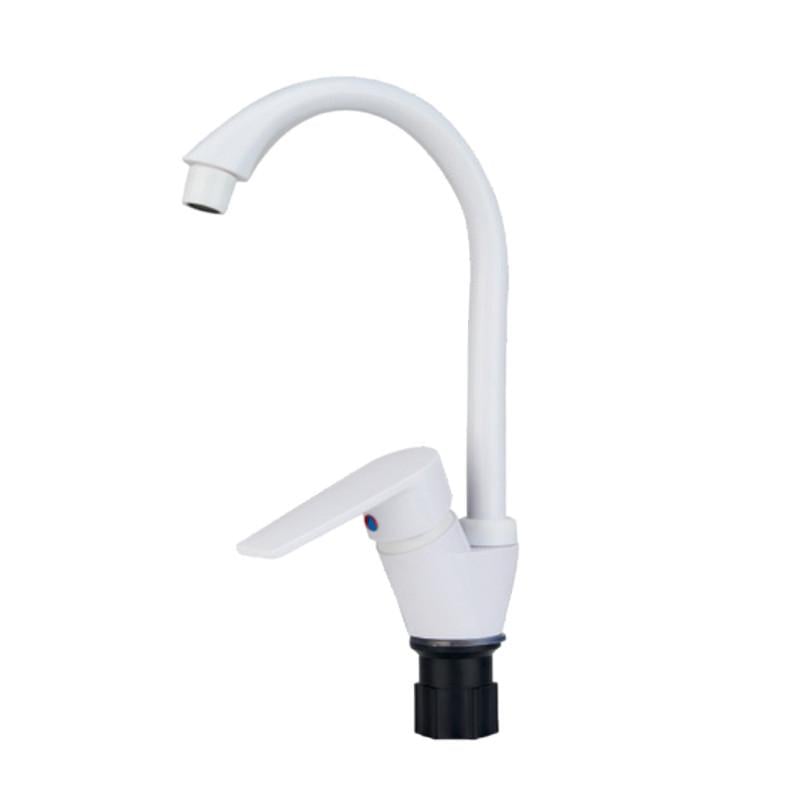Смеситель для кухни Plamix Oscar-011 с подводом White (PM0650) Смеситель для кухни Plamix Oscar-011 с подводом White (PM0650)