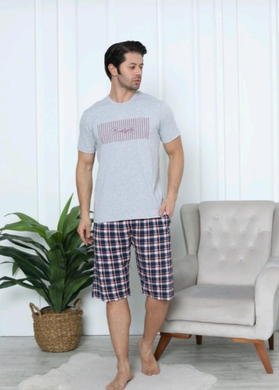Пижамы мужская Nicoletta 93446k футболка с шортами L Серый (93446)