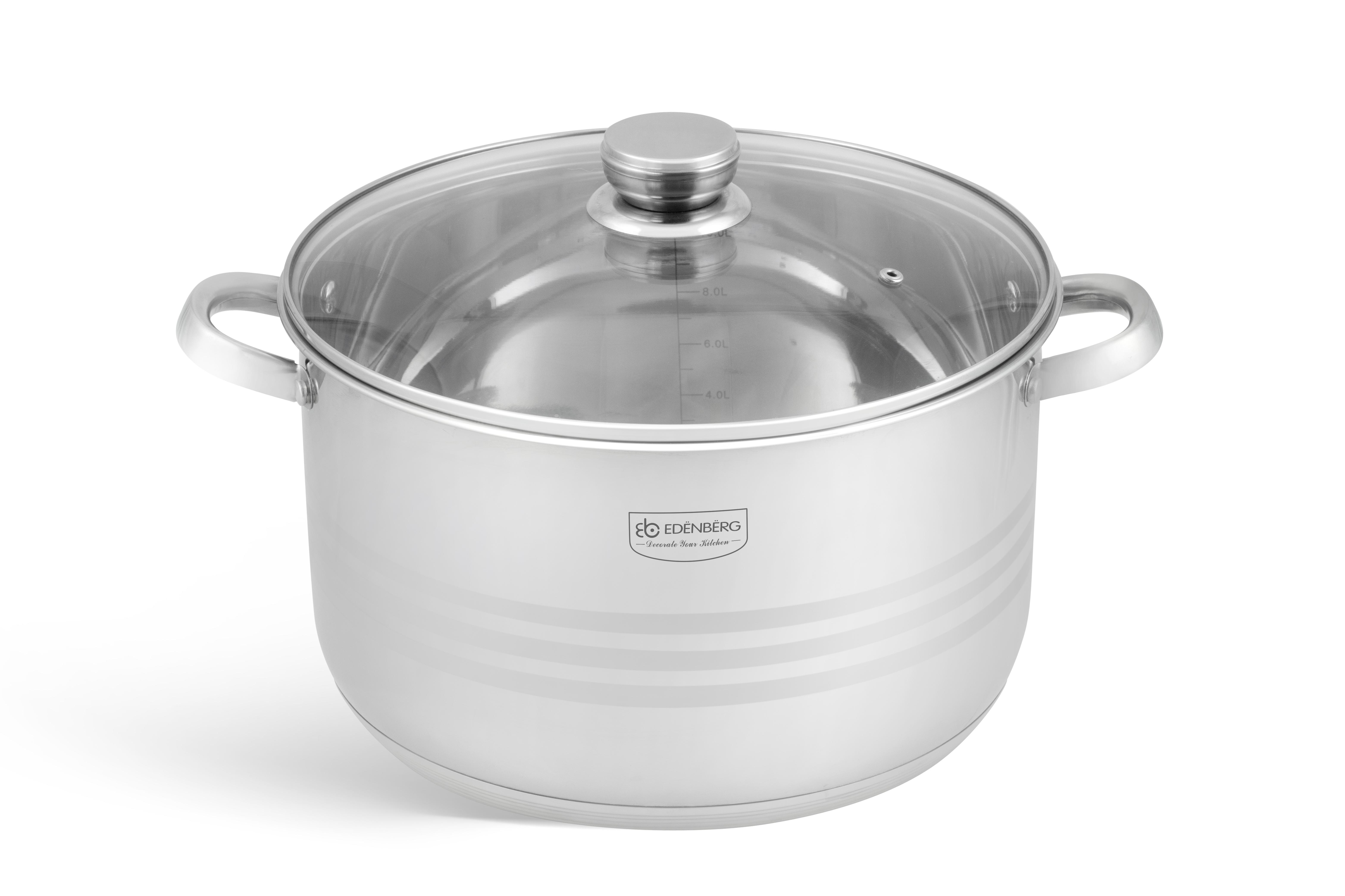 ᐉ Кастрюля Edenberg с крышкой 12,4 л 30 см (EB-3020) • Купить в Киеве ...