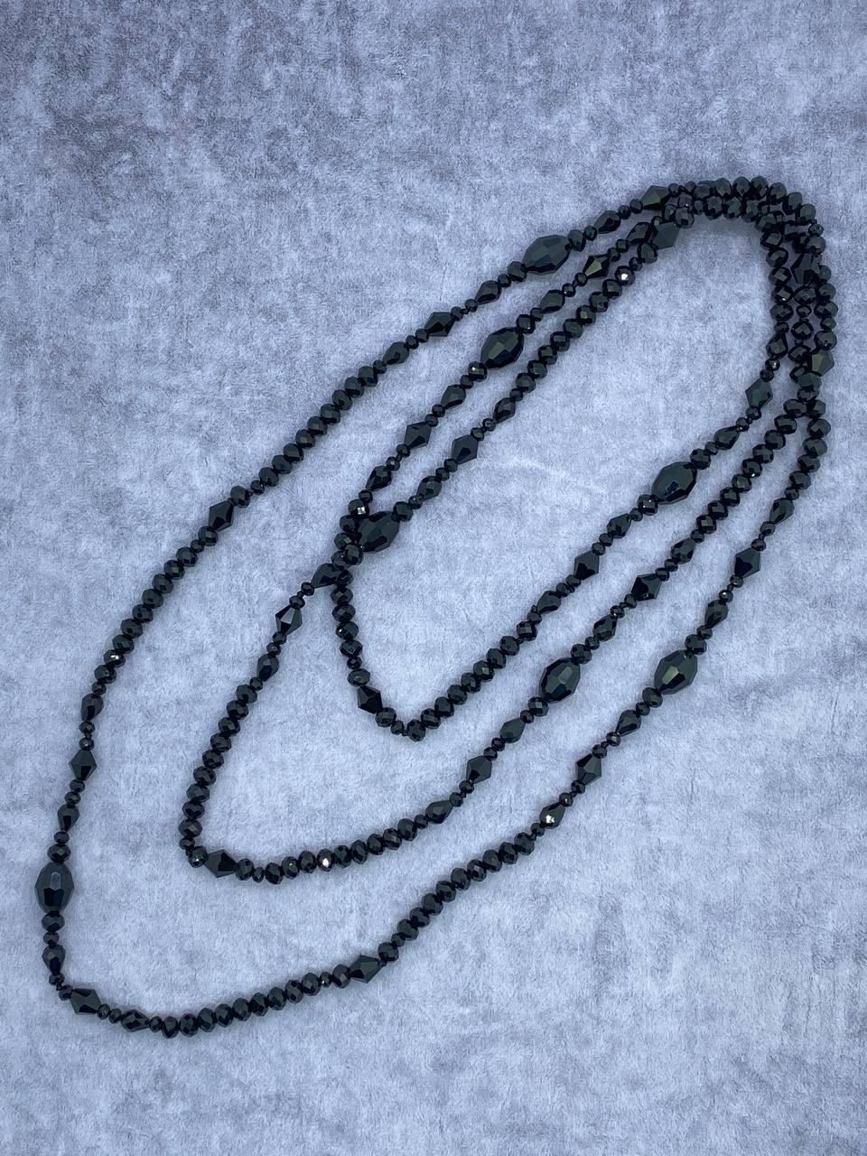 Бусы хрусталь 152 см Черный (9904)