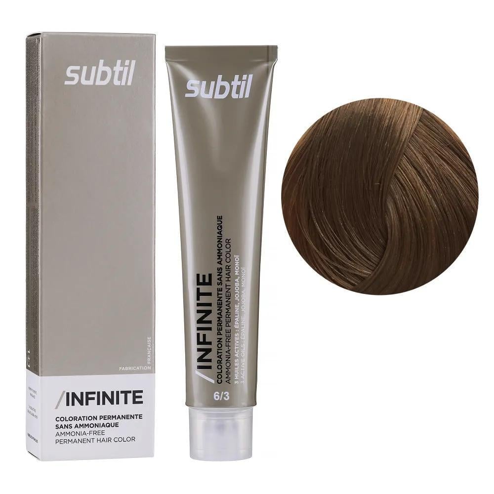 Крем-краска безаммиачная для волос Subtil Infinite Permanent Hair Color 6.3 Темный золотистый блондин 60 мл
