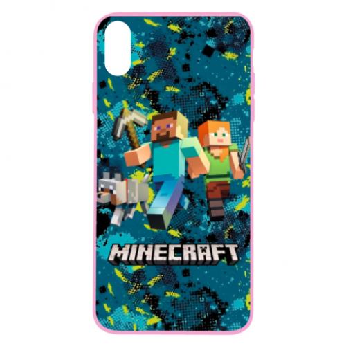 Чехол для iPhone X/Xs Minecraft Steve Alex And Dog (6848181-7-134799)
