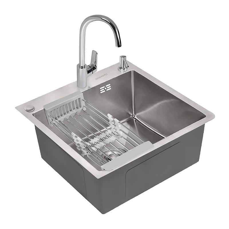 Комплект кухонна мийка Britc HM HS5050 і змішувач Janedo JD-E104-5 (68592)