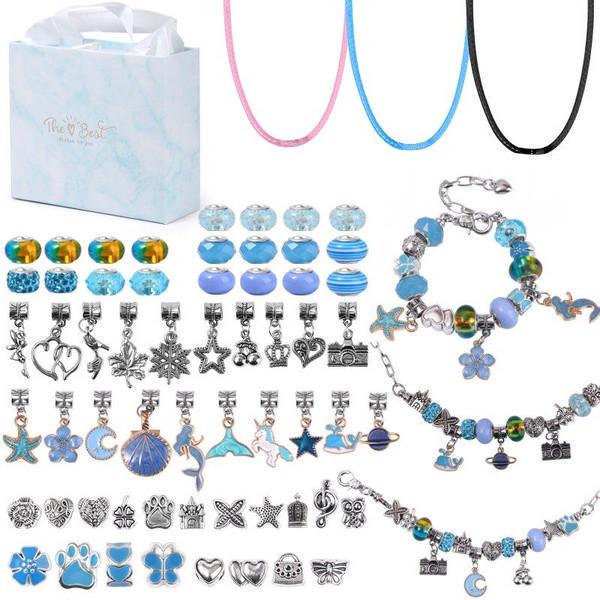 Набір для творчості для створення шарм браслетівта кольє з намистин 66 шт.