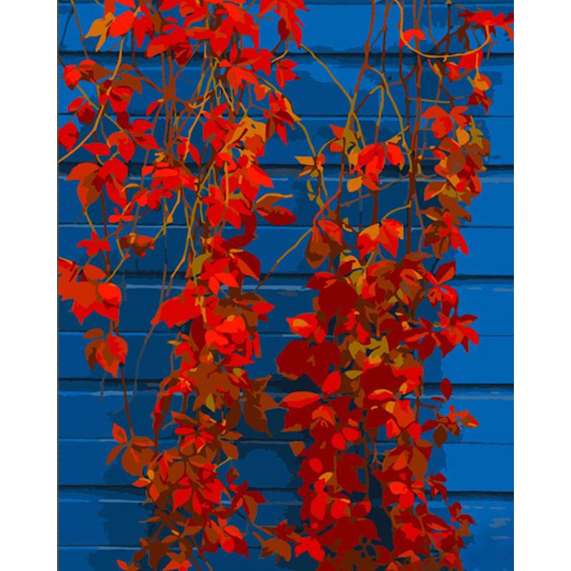 Картина по номерам Strateg Премиум Красные цветы с лаком и 40х50 см (DY424)