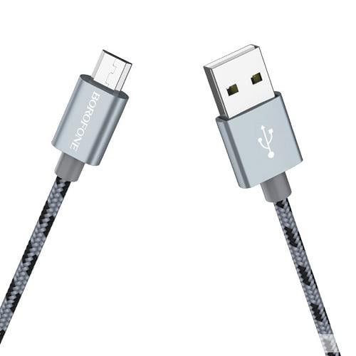 Кабель Borofone BX24 Ring current microUSB USB 2,4 A 1 м Silver (554150)