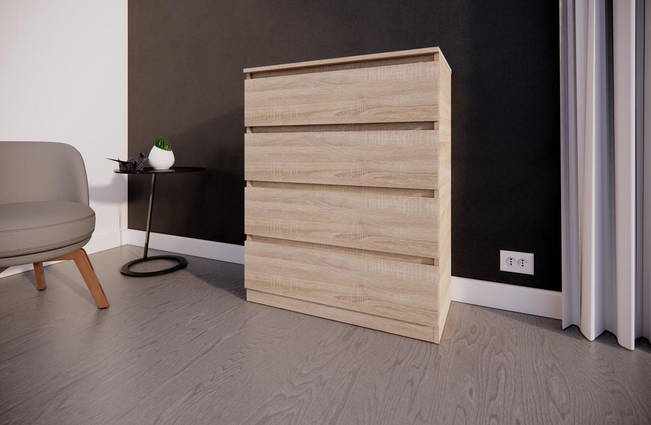 Комод MEBEX на 4 ящика 80х40х100 см Дуб Сонома (VM4B800DS) - фото 3 Комод MEBEX на 4 ящика 80х40х100 см Дуб Сонома (VM4B800DS) - фото 3