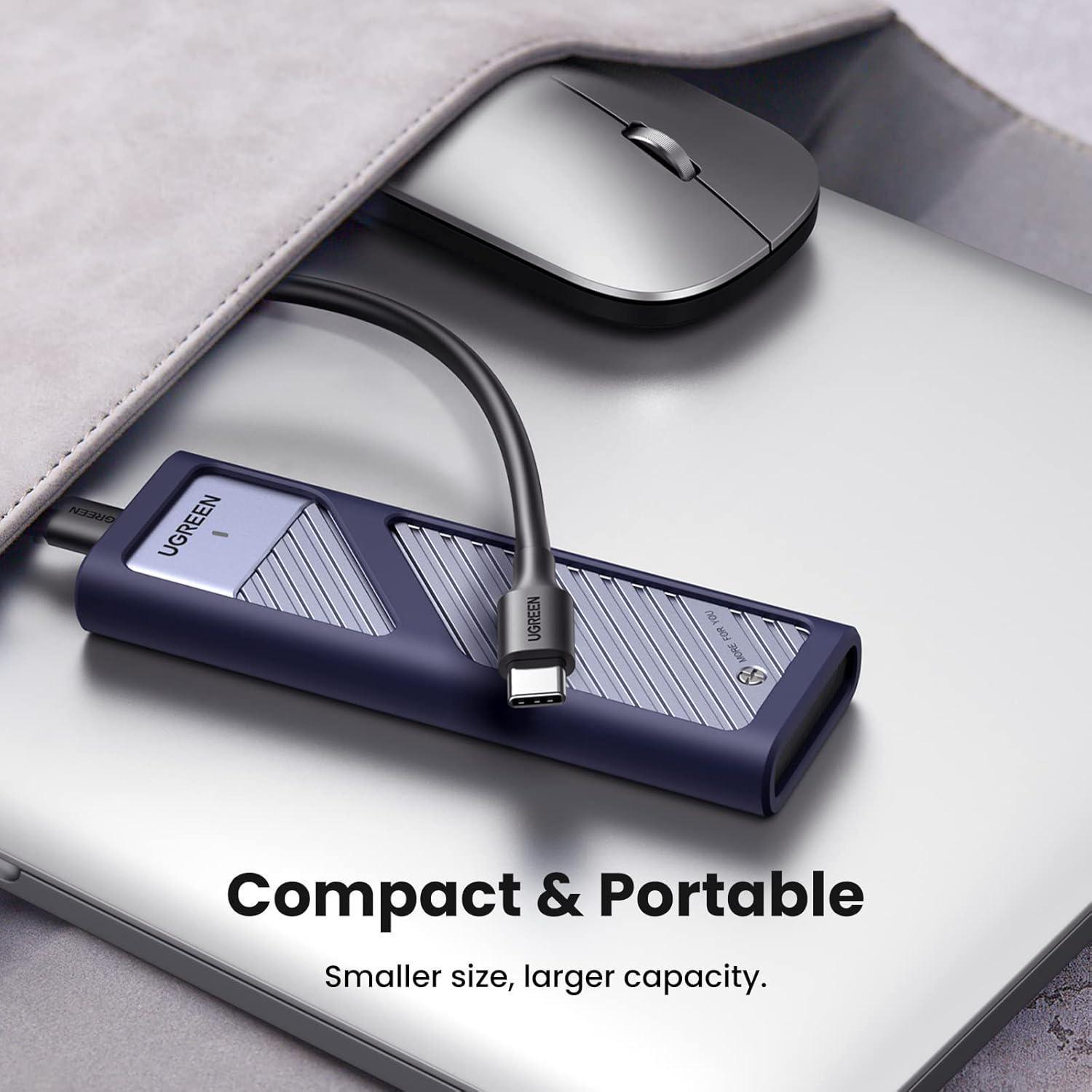 Корпус UGREEN для M.2 NVME PCI-e SSD дисків 10 Гбіт/с з кабелями M та B&M 2230/2242/2260/2280 Сірий (15511) - фото 4