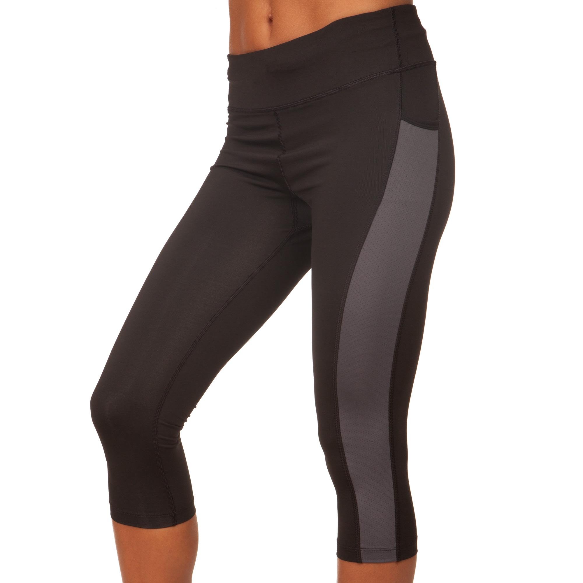 Лосины спортивные женские короткие 3/4 DOMINO 1618-B L Черный/Серый (1618-B_Черный-серый_L)