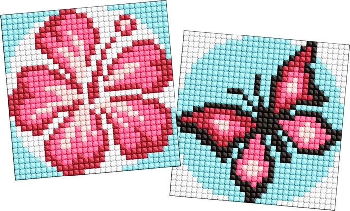 Алмазная мозаика Ideyka на самоклеящейся основе 9х9 см Розовый (AMS1063)