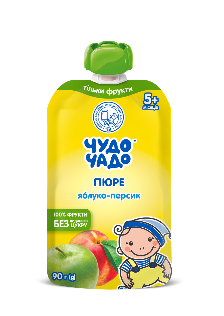 Дитяче пюре Чудо-Чадо Яблуко/персик без цукру 90 г DP (2325113877)