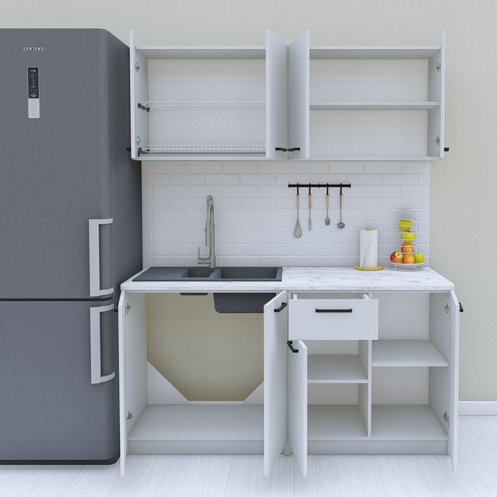 Кухня модульная готовая 1,6 м 160 см Светло-серый (МП41) - фото 2