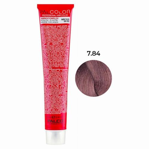 Крем-краска для волос PALCO с комплексом аминокислот 100 мл 7.84 блонд средний красно-горячий какао светлое (2518144198)