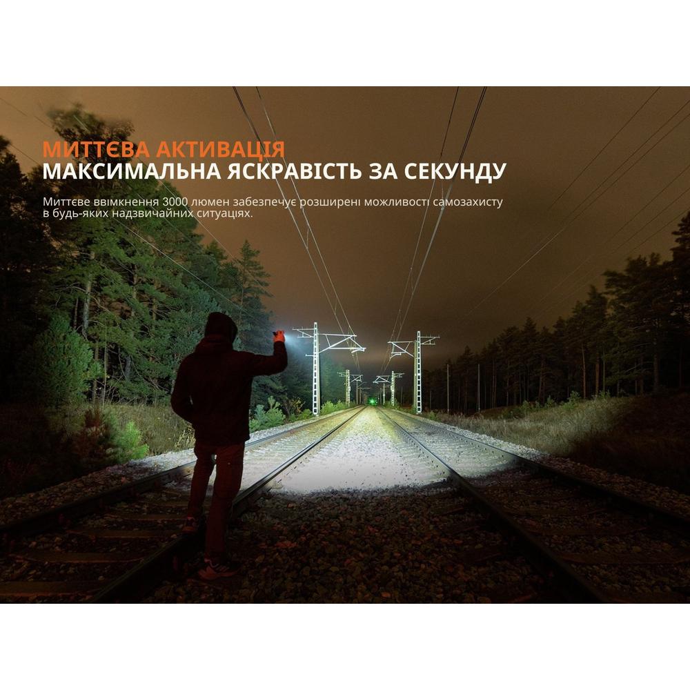 Фонарик ручной Fenix ​​WF25RM с магнитной зарядкой 3000 лм 370 м Белый и УФ-свет - фото 9