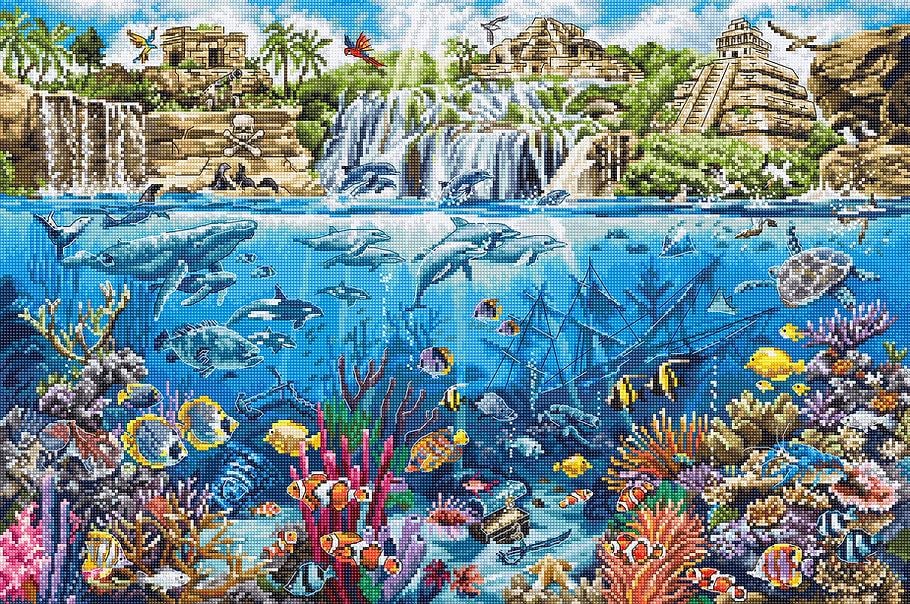 Набор для вышивания крестом Luca-S Leti 8036 Пиратский остров (L8036)