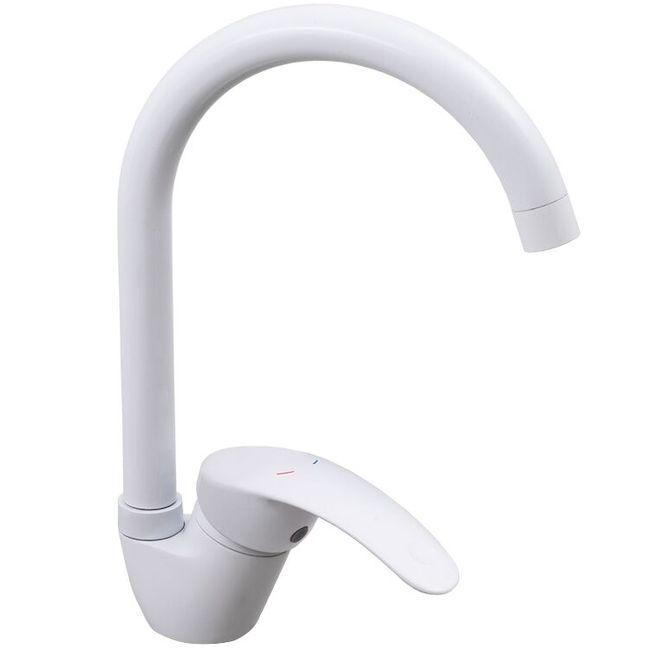 Смеситель для кухни Cron Mars 777 White (CR0788)