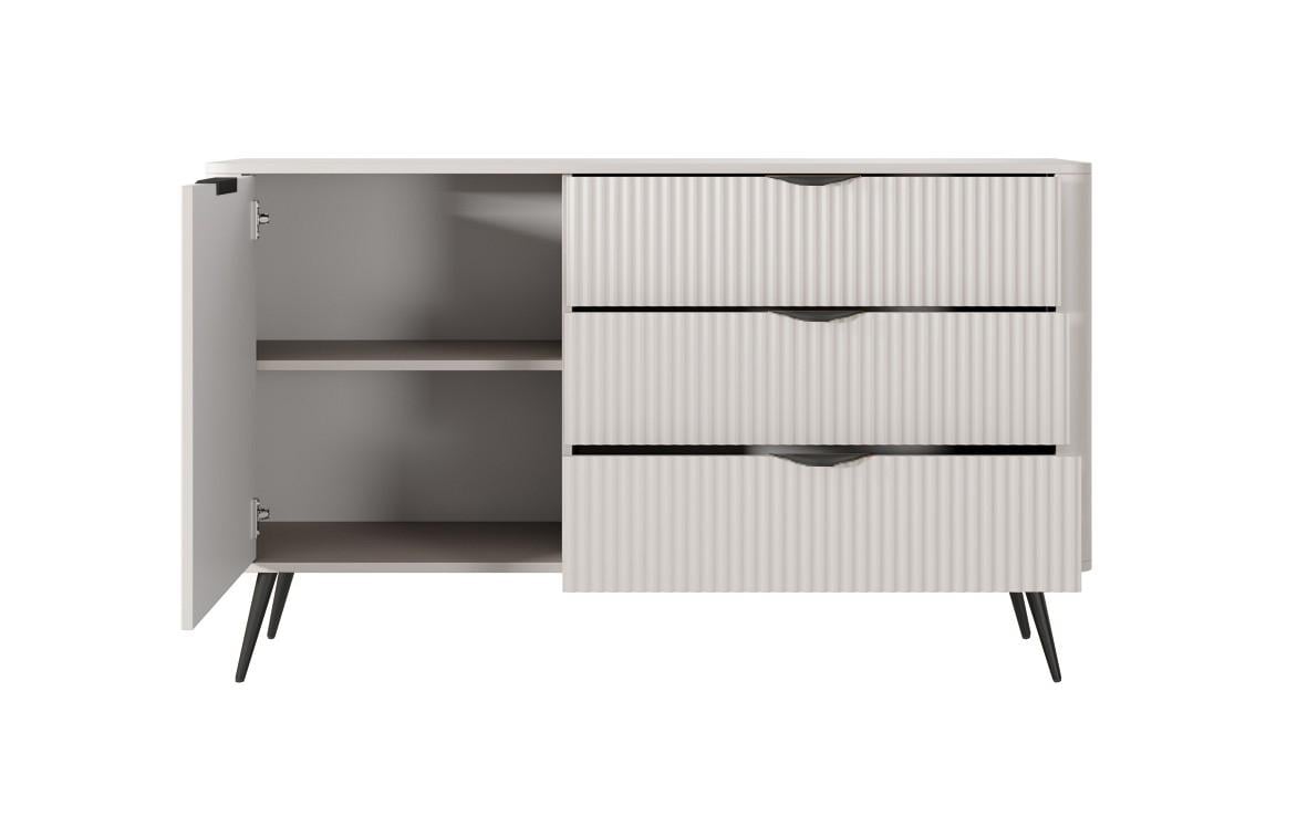 Комод Perfect Home Lante 1D3S/138 1-дверный с 3 ящиками и черными ножками Бежевый (PFH-091178) - фото 6