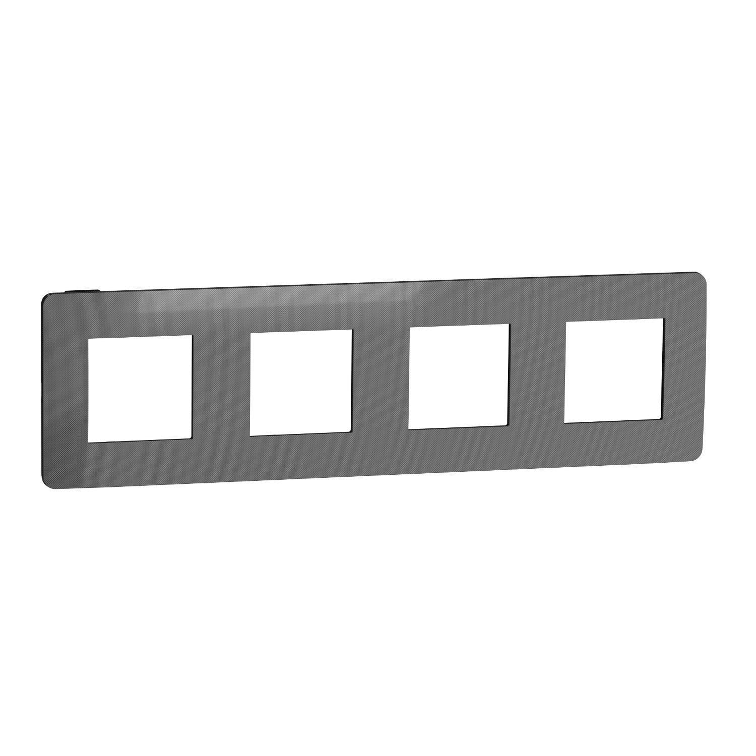 Рамка четырехместная Schneider Electric Unica Studio Никель/Антрацит (NU280853)