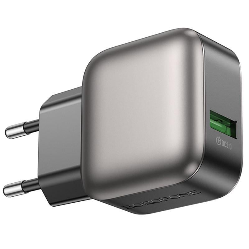 Зарядний пристрій мережевий Borofone BAS52A Absolute QC3.0 18W 1USB-A Black (00000073975_1)