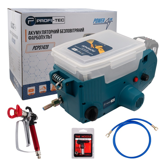 Фарбопульт акумуляторний PROFI-TEC PSG1420 без акумулятора Синій (GR-06632)