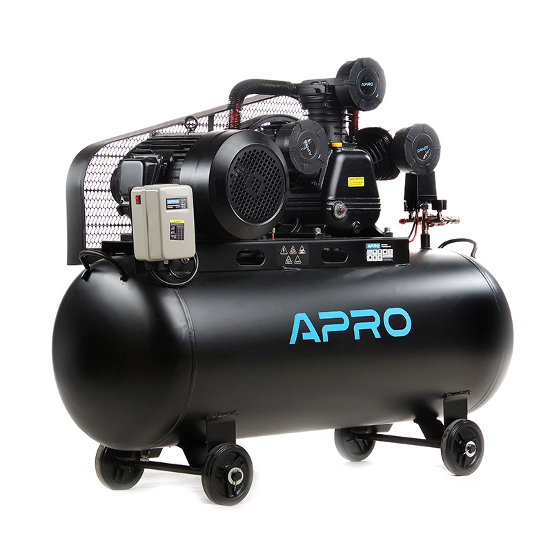 Компресор трьохциліндровий пасовий Apro OFBD-200X 8 Бар 7,5 кВт 1050 л/хв 200 л 380В 2 крана і олива 1 л (850186)