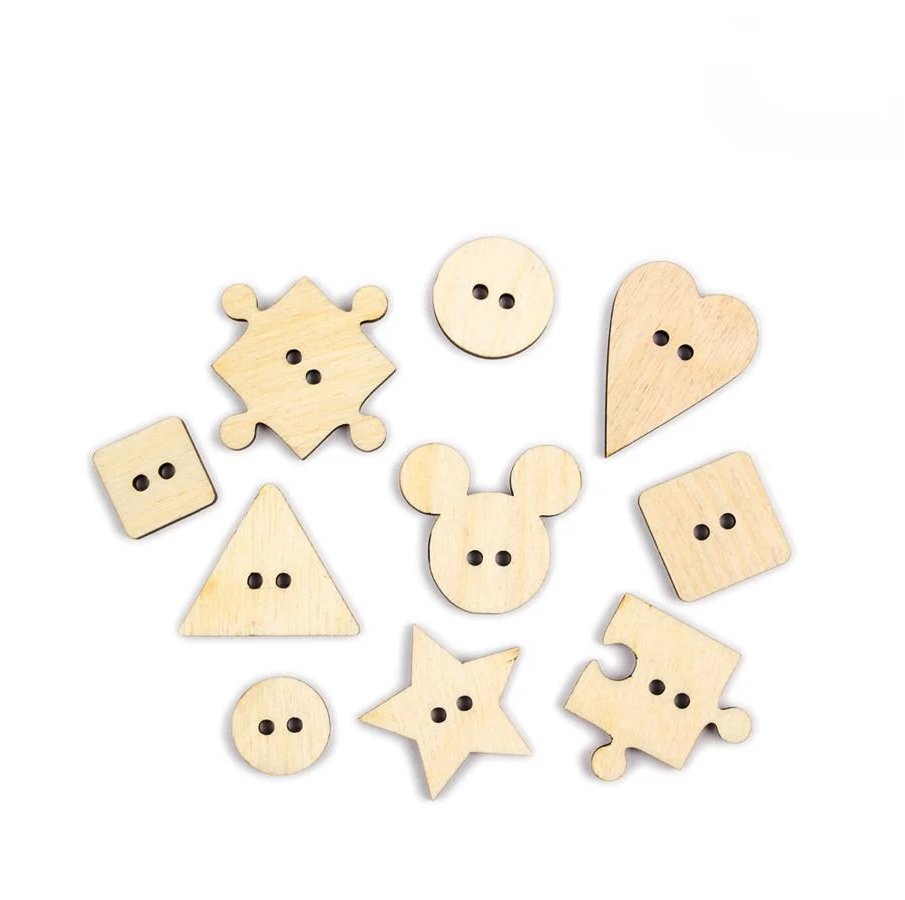 Набор мини-заготовок для декупажа Rosa Talent Пуговицы фанера 10 шт. (4823098501268)