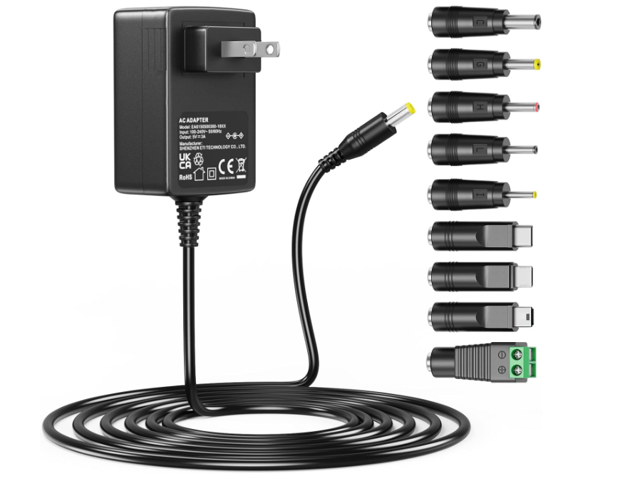 Блок питания 5V/3A 2,5A/2A/1,5A/1A/AC Adapter с 8 насадками для роутера/CCTV/камер/LED ленты (3163945682)