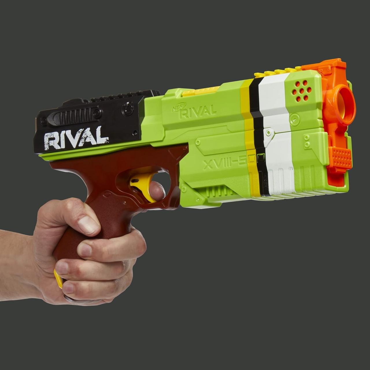 Бластер Nerf Соперник Кронос экстразеленый Rival Kronos Exclusive Green XVIII-500 (F4731) - фото 3 Бластер Nerf Соперник Кронос экстразеленый Rival Kronos Exclusive Green XVIII-500 (F4731) - фото 3