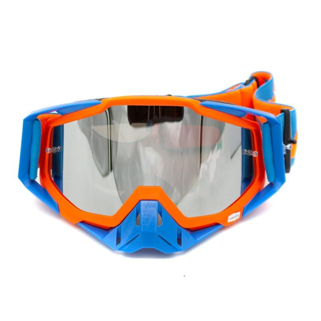 Мотоокуляри ASIX AS-1 срібне скло Синьо-помаранчевий (29044843)