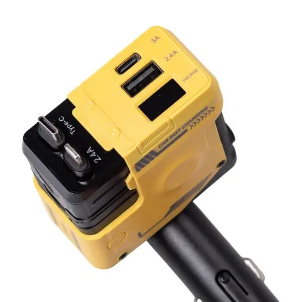 Зарядное устройство автомобильное 4в1 с выдвижным кабелем Желтый (HP-A1Y) - фото 1 Зарядное устройство автомобильное 4в1 с выдвижным кабелем Желтый (HP-A1Y) - фото 1