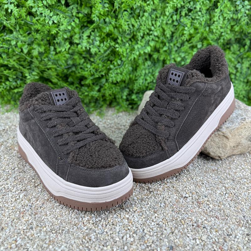 Кеди жіночі замшеві на платформі Е-009066-4 p. 40 25,5 см Коричневий (115023468)